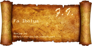 Fa Ibolya névjegykártya