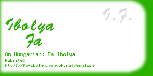 ibolya fa business card